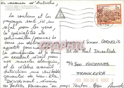 Bielerhöhe — 2032 m — editor não visível — Verso