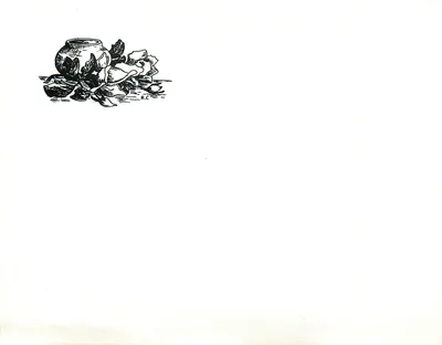 Pote de mel e folhas — ilustração — R.C. (assinado)