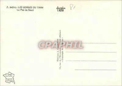 Góry Tarnu: Pas de Souci — Éditions J. Cellard, n° Z. 94014 — Rewers