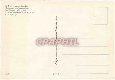 La Fossette — Ogólny widok i plaża — Wydawca Erys, nr 21719-c — Rewers