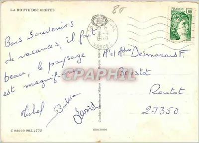 Trasa Krzyżowa — Ilustrowana turystyczna kartka pocztowa — Wydawca: Combier (cimicrome) — Rewers