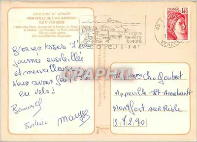 Île d'Yeu — Antieke ansichtkaart — Edities d'Art d'Île d'Yeu — Achterkant