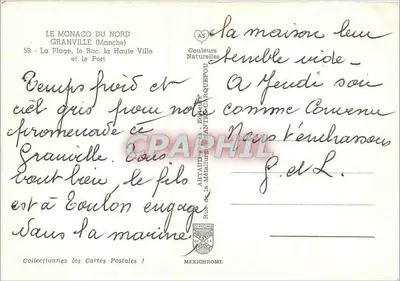Granville — A Praia, o Roc, a Alta Cidade — Artaud de la Méralingue — Verso