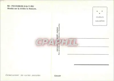 Fougeres (Ille-et-Vilaine) — Moinho na rio Nançon — Éditions Retaud Frères — Verso
