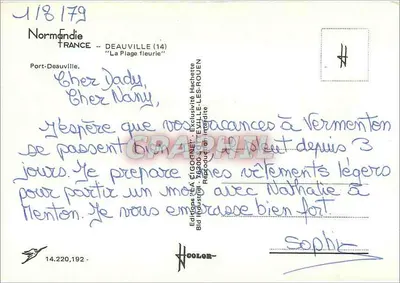 Port-Deauville — A Praia Florida — Edições (LA CIGOGNET) Hachette — Verso