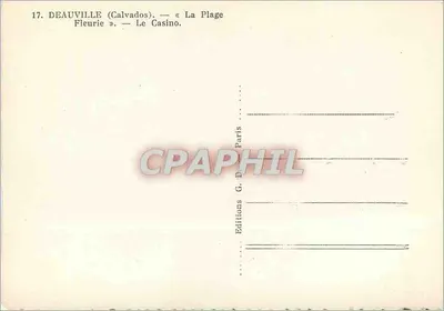 Deauville (Calvados) — « La Plage Fleurie » — Het Casino — Éditions G. B. Parijs — Achterkant
