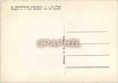 Deauville (Calvados) — « La Plage Fleurie » — I Giardini visti dal Casinò — Edizioni G. D. Paris — Verso
