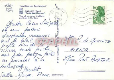 Anduze (Gard) — Porte des Cévennes — Éditions 'SL' Magente — Rewers