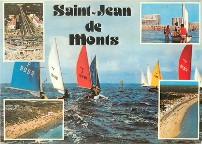 Saint-Jean-de-Monts — vista da praia, do rotonda e dos barcos a vela — CAP - THÉGOC Éditions