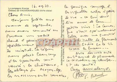 Kasteel van Vauvenargues — 17e eeuw — Société Éditions de France, Toulouse — Achterkant