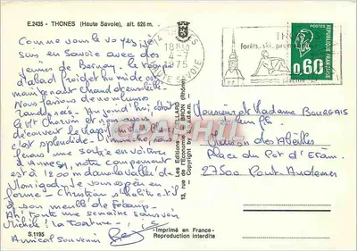 Thones — między Annecy a Aravis — Les Éditions Bellard, nr S.1195 — Rewers