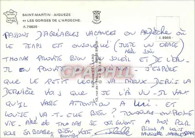 Aigueze-Saint-Martin-d'Ardeche — Vivarais — Editora Céline — Verso