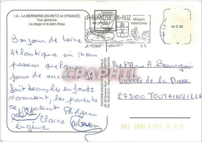 La Bernerie-en-Retz — vista aérea — Edições Miegeville — Verso
