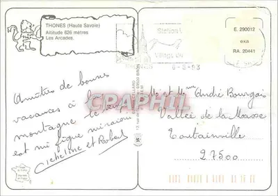 Thônes — Les Arcades — Editora: Graphil — Verso