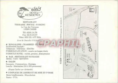 Éléïs Résidence Hôtelière — Cassis — Wydawca nieznany, numer seryjny nie widoczny — Rewers