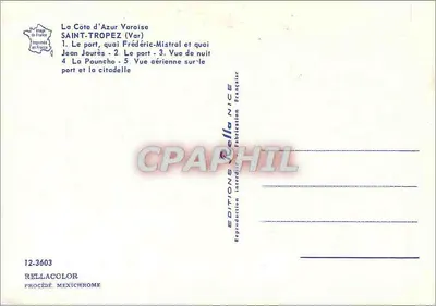 Saint-Tropez — Lembrança de Saint-Tropez — Éditions Nice — Verso