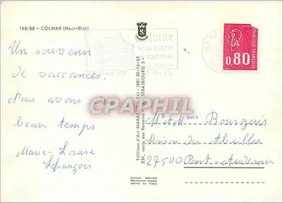 Colmar — Wino z Alzasku, dom Pfister, królewski kapustnik — Éditions d'Art Maras — Rewers