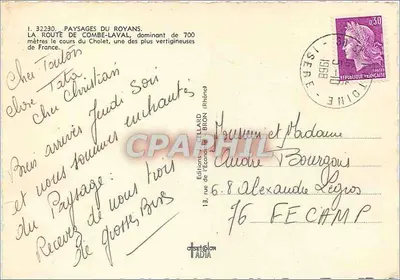 Rodovia de Combe-Laval — Dauphiné — Edições Cellard — Verso