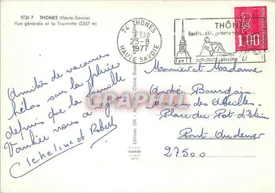 Thônes (Haute-Savoie) — Widok ogólny i Tournette (2357 m) — Éditions Gil — Rewers