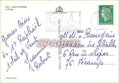 Saint-Raphaël — Plaża — Wydawnictwo Art Montulet — Rewers