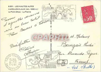 Le Point Show - A Piscina — Vars-les-Claux (Alt. 1900 m.) — Éditions Guillestre — Verso