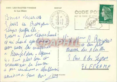 Jezioro Białe — Wysokie Vosgi — Édicap — Rewers