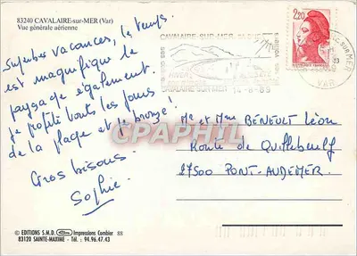 Cavalaire-sur-Mer — vista aérea — Edições S.M.D. Impressões Combier — Verso