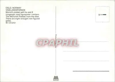 Park Vigeland — Monolit 55,8 stóp — Mittet M-1313/61 — Rewers