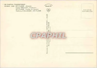 St. Flour i jego okolice — Towarzystwo Kart Pocztowych APA-POUX - ALBI, Procedura 81 — Rewers