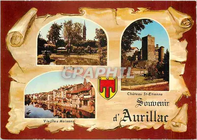 Aurillac — Velhas Casas, O Square, Castelo de São Etienne — Sociedade das Cartas Postais APA-POUX