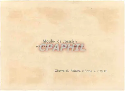 Moulin de Josselyn — Deux-Sèvres — dzieło malarza niepełnosprawnego R. Colle — Rewers