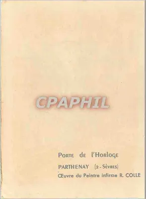 Drzwi zegarowe — Parthenay (2-Sèvres) — praca malarza R. Colle — Rewers