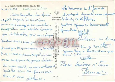 Saint-Jean-le-Thomas — Manche — editor Couleurs Naturelles, Nantes — Verso