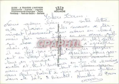 L'Aveyron — Colagem de paisagens e monumentos — Edições Iris Mexichrome, n°12/266 — Verso