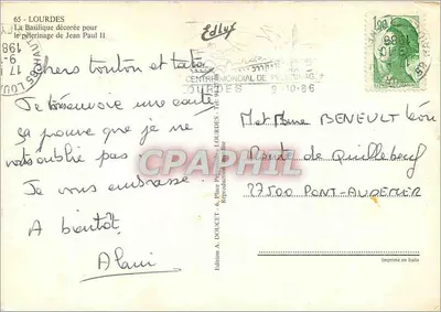 Lourdes – Bazylika poświęcona pielgrzymowaniu Jana Pawła II – Wydawnictwo A. Doucet — Rewers