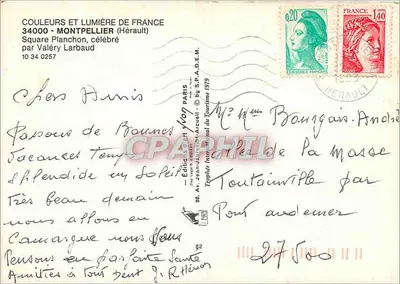 Plac Planchon — Montpellier — Wydawnictwo Jean-Charles d'Arcueil — Rewers