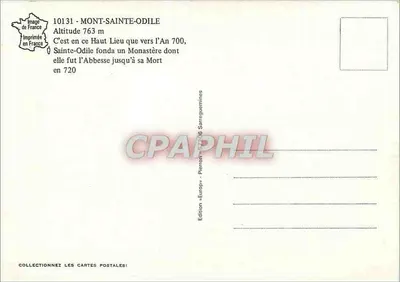 Mont Sainte-Odile — Abp. na skałach — Wydawnictwo Europ' - Pierrat & Sarreguemines — Rewers
