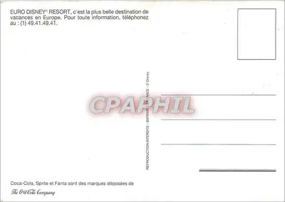 Discovery Orbitron — Euro Disney Resort — Buvette Coca-Cola, Sprite, Fanta — Verso