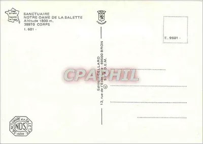 Nossa Senhora da Salette — Santuário — Editor Cellard, Bron — Verso