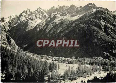 Ailefroide (1506 m.) — Cabeça da Draye e Cume do Paillon (2793 m.) — Foto de A. CAILLAN, Montpellier
