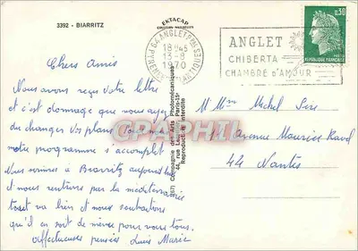 Biarritz — Rocca della Vergine, il Basta, la Spiaggia, Porto dei Pescatori e Chiesa di Santa Eugenia — Editore: Compagnia delle Arti Fotomeccaniche — Verso