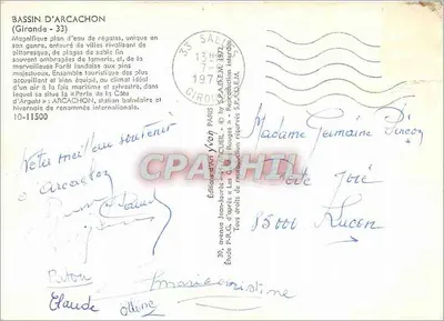 Bassin d'Arcachon — plano turístico — Edições Jean-Laurès — Verso