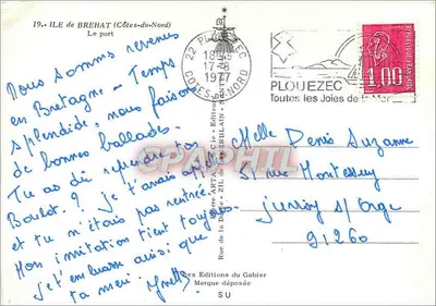 Ilha de Bréhat (Côtes-du-Nord) — O porto — Edições du Gabier, n°19 — Verso