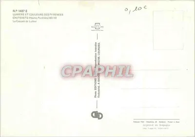 Cauterets — Widok na wodospad Lutour — Wydawnictwo Fida — Rewers