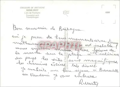 Arco de Triunfo — Sizun — editor Couleurs de Bretagne, n° 29237 — Reverso