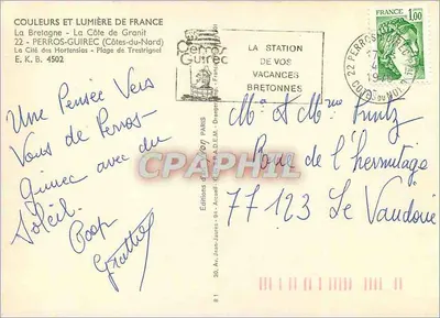 A Costa de Granito — Praia de Trestignel — Edições de Perros-Guirec — Verso