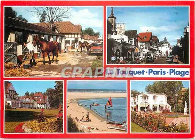 Le Touquet-Paris-Plage — vista do vilarejo, praia e estábulo