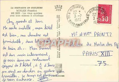 Os Velhos Bairro de Morlaix — Edições de Arte Iris Jos — Verso