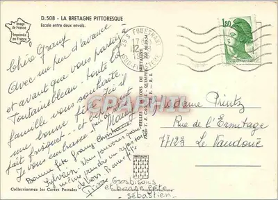 Pittoreske Bretagne — Zwischen zwei Flügen — Éditions Y. R. Caillois, n° D.508 — Rückseite