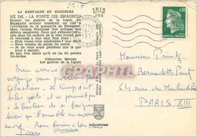 A Ponta dos Espanhóis — Bretanha — Edições de Arte Mexichrome, n° MX 242 — Verso